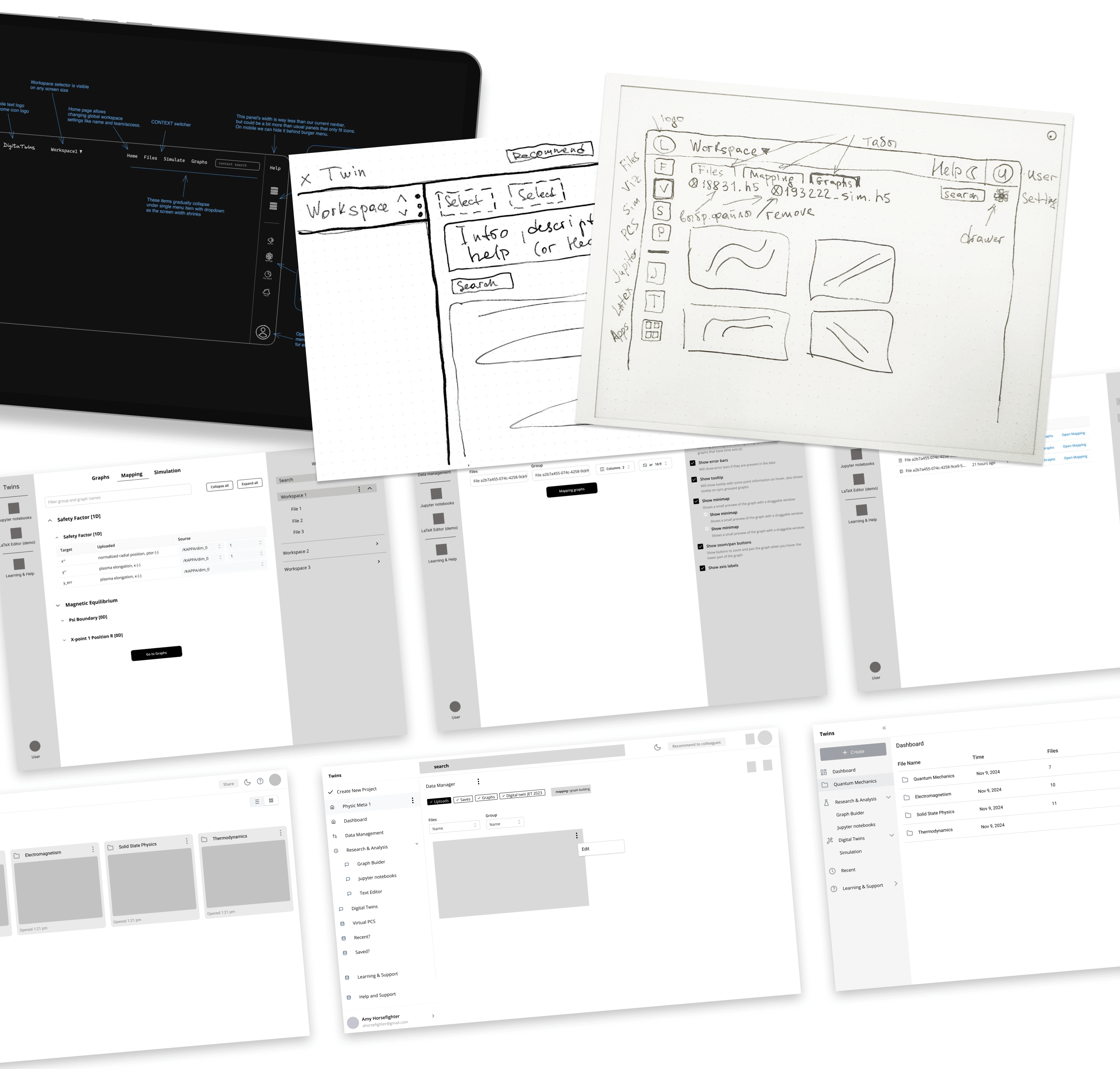 Early wireframes
